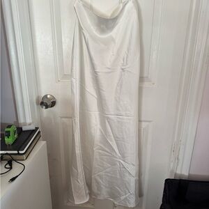 Elegant White Satin two piece